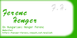 ferenc henger business card